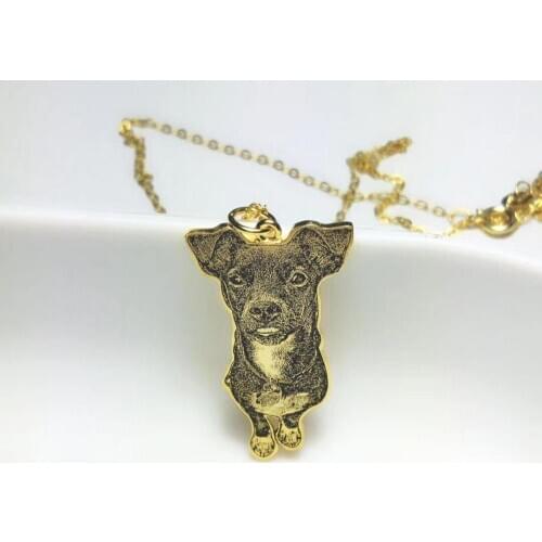 Custom Photo Necklace 925 Silver Personalized Pet Cat Dog Pendants Silver Gold Engrave Name Necklace Women Jewelry Memorial Gift