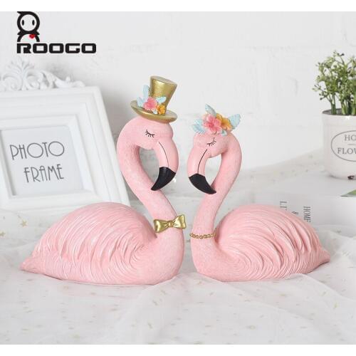 Pink Flamingo couple Home Decoration desk ornament Wedding Birthday Supplies Valentines Day Birthday Party Gift