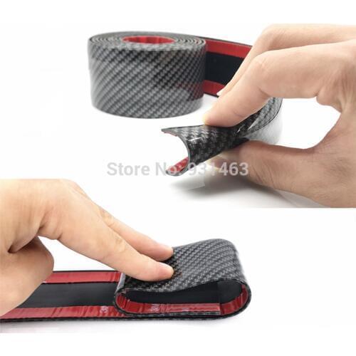 1Meters Door Bumper Film 5D Carbon Fiber Protector Car Stickers Vinyl Trim car Trunk Grill Protector Decal For General-purpose v