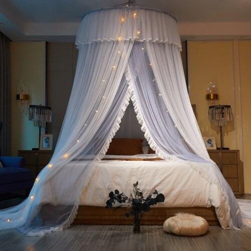Hanging Dome Mosquito Net Bed Canopy Romantic Double Layer Yarn Bed Valance Anti-mosquito Home Textiles Decor Bedcover Curtain