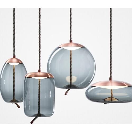 Modern Led Metal Pendant Lights Wrought Iron Glass Round Ball Brass Rod Hanging Lamp For Living Roomcafekitchen Nordic Lighting