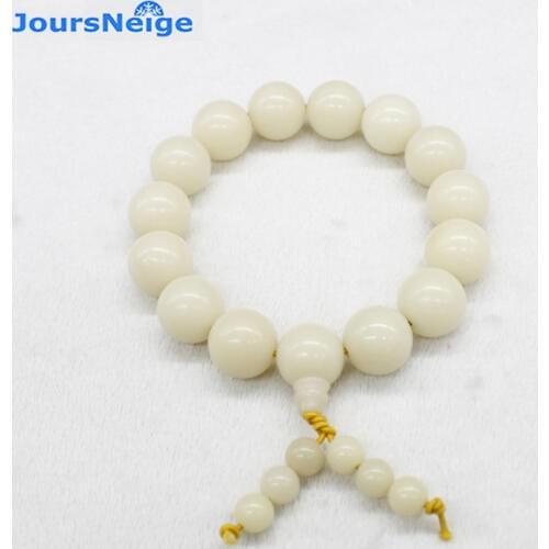 Simple Natural White Bracelets Fashion Jewelry Bodhi Seed Bracelets for Men Women Bodhi Buddha Bead Hand String JoursNeige