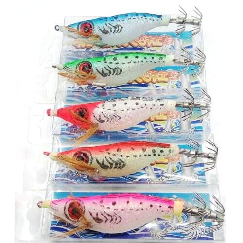 1pcs Cuttlefish Wood Shrimp Jigging Hard Artificial Bait For Squid Jig Hook Fishing Lure/Tackle Sea Luminous Octopus Wobbler