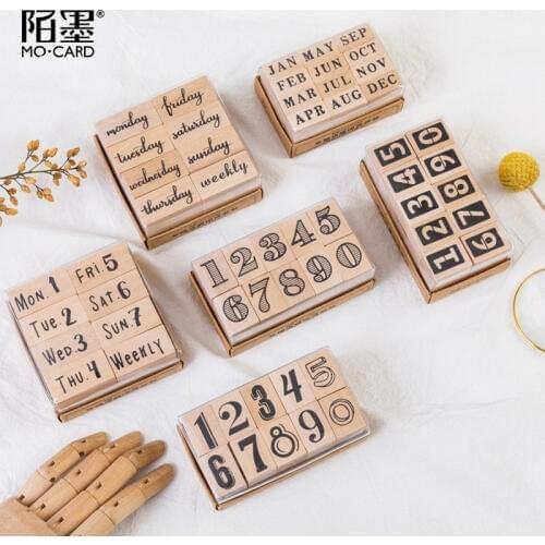 Vintage Number weeks Month Time Planner Stamp DIY wooden rubber stamps for scrapbooking stationery scrapbooking standard stamp