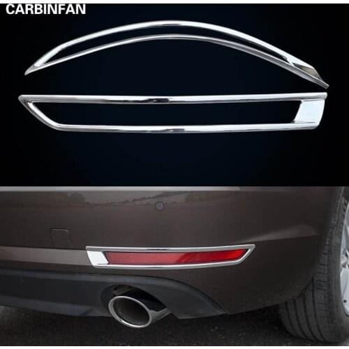 Car Styling Exterior Decoration Rear Fog Lamp Foglight Sticker Trim Strip Frame 2pcs/set For Audi A4 B9 2016 2017 2018 Sedan