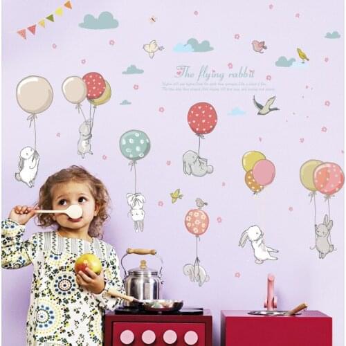 Tinted Balloon Lovely Bunny Wall for Childrens Room Wall Closet Door Layout for Christmas Gift