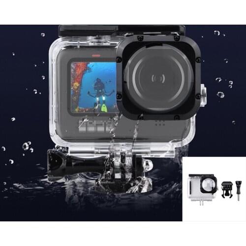 40M Diving Waterproof Case for Gopro Hero 9 Max Lens Action Camera Protective Frame Wide-angle Lens for Underwater Swimming