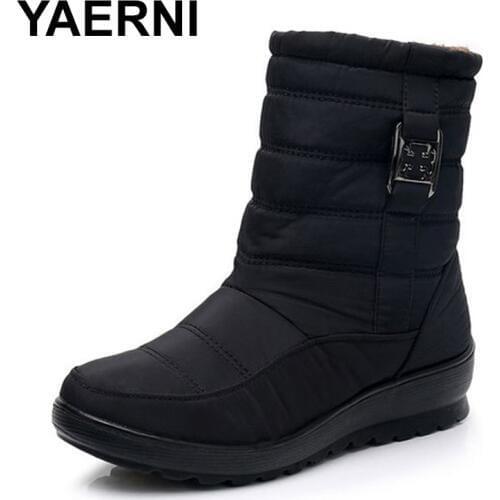 YAERNI Women snowboots winter brandboots waterproof antislip light comfortable warm mother cottonbootsplus size cottonshoesE1873