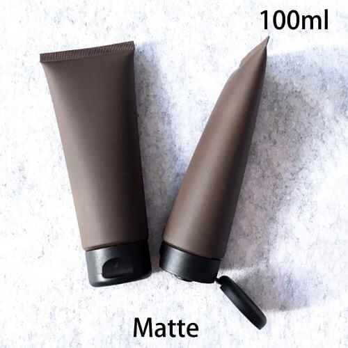 100ml Matte Brown Plastic Body Lotion Bottle Hotal 100g Empty Foot Cream Squeeze Soft Tube Skincare Shower Gel Frost Containers