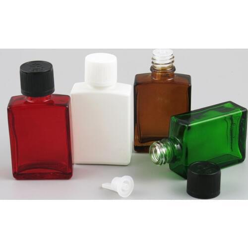 10 x 30ml Essential Oil Travel Portable Colorful Glass with Black/white Plastic Cap for Liquid Reagent Pipette Bottle Container