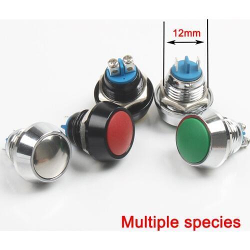 12mm Waterproof Metal Push Button Switch Momentary self-reset domed screw terminal/pin terminal 1NO for car