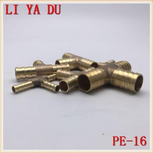 2pcs/lot PE16 Copper pagoda joint Brass joint/water pipe joint/gas joint PE-16 Brass Pipe Fitting 3-Way T type