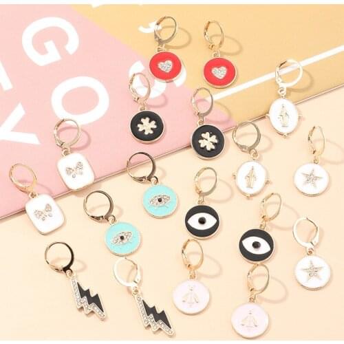 2020 trend Unusual Geometric Earrings Eyes Love A Portrait Butterfly Lightning Woman Earring