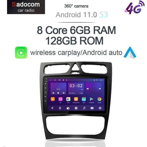 360 6GB+128GB Wireless Carplay DSP Android 10.0 Car DVD Player GPS map WIFI Bluetooth 5.0 RDS Radio For Benz CLK W209 W463 W208