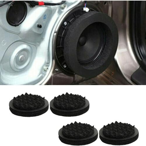 4pcs Universal 6.5" Car Door Speaker Insulation Ring Woofer Foam Wave Pad Sound Noise