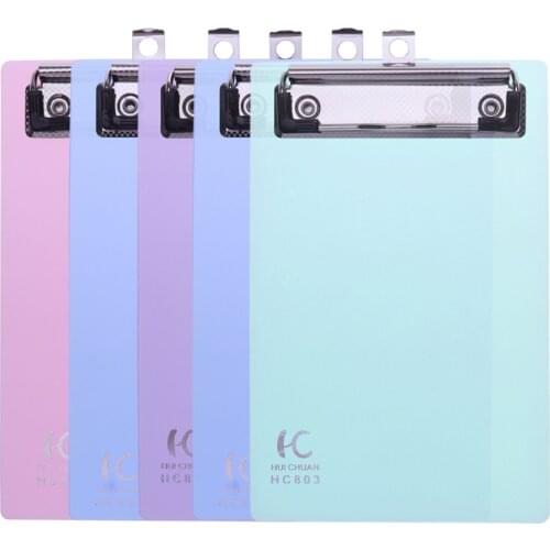 5 Pack Mini Transparent Clipboard Tiny A6 Clip Boards Colourful Clipboard Memo Size Low Profile Clip (Random Color)