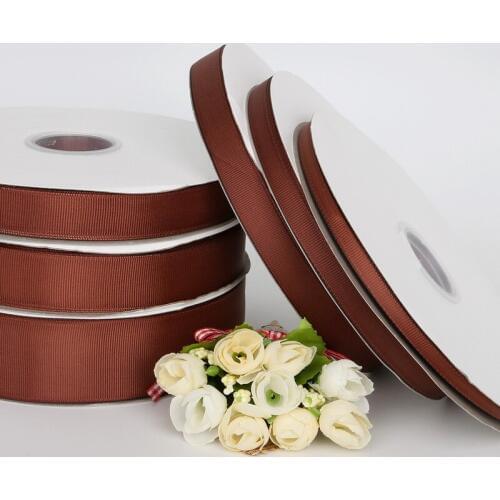 5Yards/lot 7mm/10mm/15mm/20mm/25mm/38mm Brown Color Grosgrain Ribbon Wedding Party Decoration Gift Wrapping DIY Christmas Ribbon