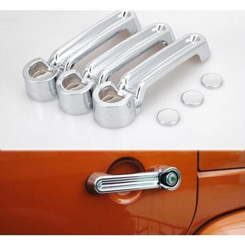 ABS 6pcs/set Car Exterior Door Handle Bar Catch Trim Cover Surrounds Deocration For Jeep Wrangler 2 Doors 2007-2016 Car Styling