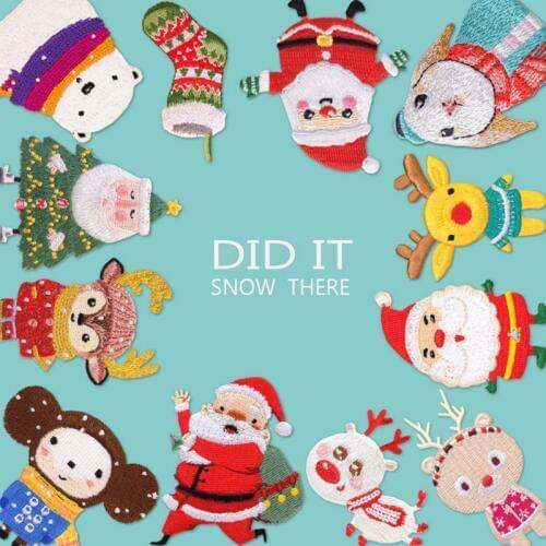 Hand-made accessories, embroidered cloth, badges, clothes, bags, notebooks, decoration Christmas series patches for clothing