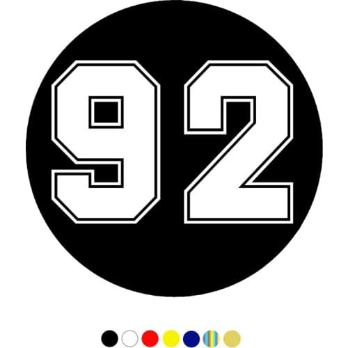 CS-10275# Vinyl Decal Number 92 Car Sticker Waterproof Auto Decors on Truck Bumper Rear Window Choose Size