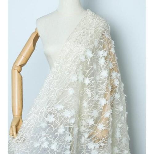 Three-dimensional Flowers Embroidered High-end Elegant Chinese Cheongsam Fabric Hanfu Dress Fabric