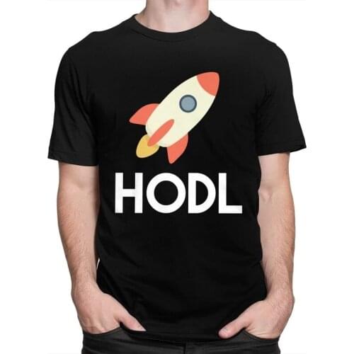 Mens Cotton High Quality Mens T-shirt Missile HODL To The Moon Graphic Print Harajuku Fashion Short Sleeve T-shirt Unisex Tops