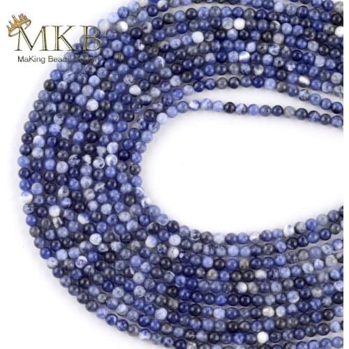 Blue Sodalite Stone Natural Stone Round Beads For Jewelry Making 3mm 120pcs Space Loose Beads Diy Bracelet Jewellery 15inches