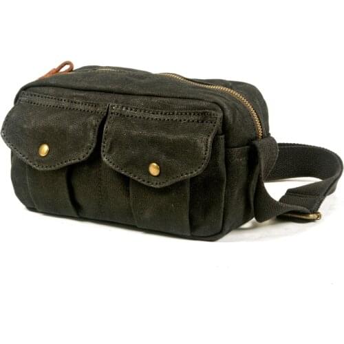 Oil Wax Canvas Shoulder Bag Men Messenger Bags Male Fishing Bag Waterproof Pole Package Retro Fashion Bags