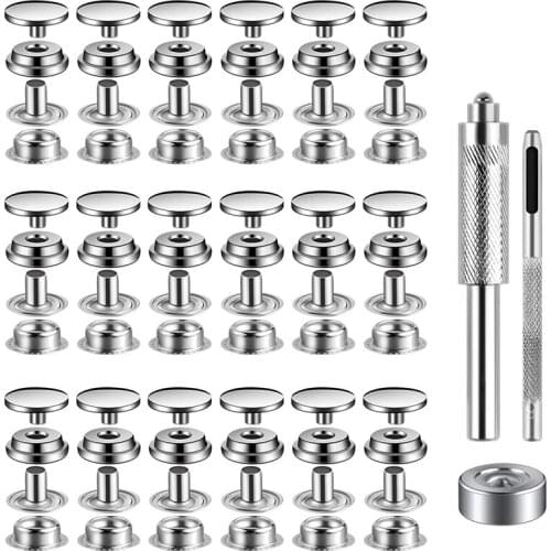 Snap Button Kit Tools, Material Punching And Setting Tools, Suitable For Bags, Jeans, Clothes, Fabrics, Leather Crafts