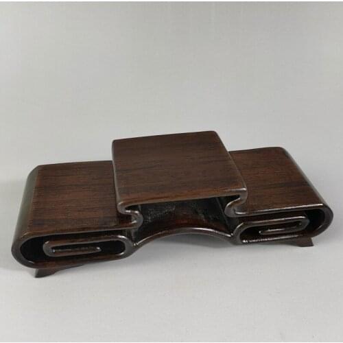 Exquisite Chinese Classical Collection Home Decoration Handmade Crafted Wood Base Triple Display Stand For Snuff Bottle Figurine