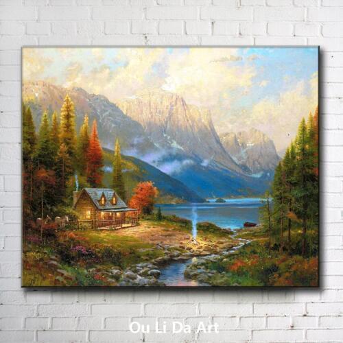 Classical Thomas house forest mountain landscape canvas printings oil painting printed on canvas wall art decoration pictures