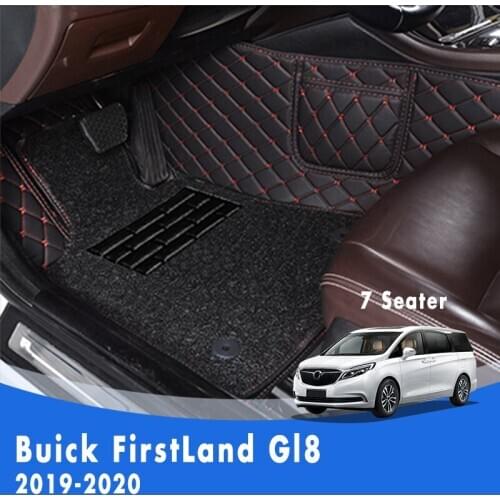 Carpets For Buick FirstLand Gl8 2020 2019 7 Seater Luxury Double Layer Wire Loop Foot Pedal Car Floor Mats Custom Car Styling