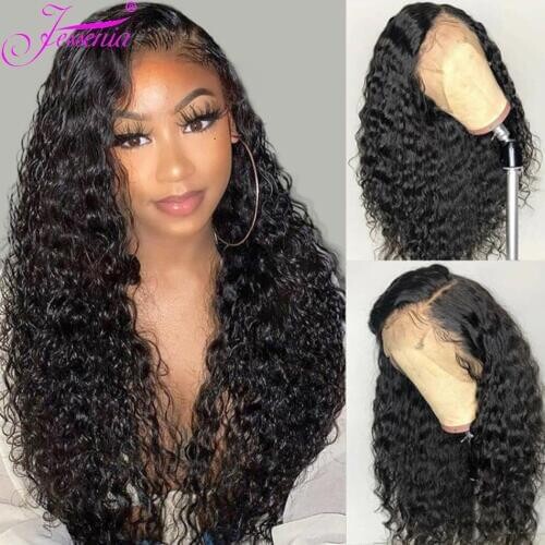 Curly Lace Front Human Hair Wigs Kinky Curly Wig 4x4 Closure Wig Pre Plucked Brazilian Wig With Baby Hair For Black Women 150