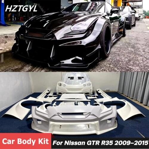 L Style Unpainted FRP Material Front Rear Bumper Spoiler Body Kit For Nissan GTR R35 Car Tuning 2009-2015