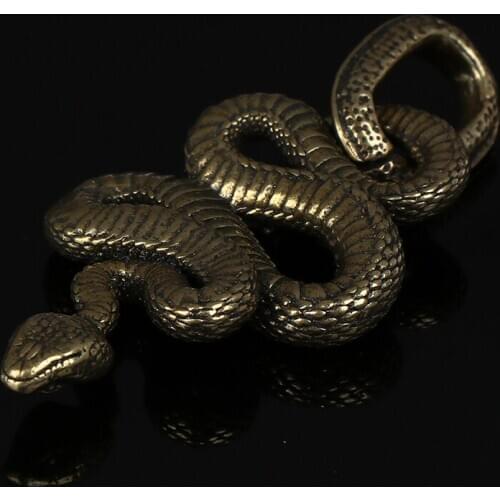 Brass Snake Key Ring Boa Key Chain Outdoor Small Accessories DIY White Snake Car Hanging