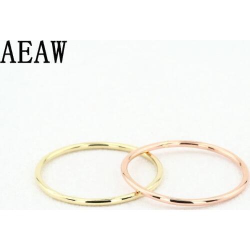Tiny Lovely 14K Solid Gold Round Wedding Band 1 MM Yellow White Rose Gold Ring Gift For Her Mothers day gift