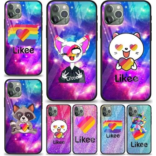 Cute Funny Likee for Apple iPhone 12 Pro Max Mini 11 Pro XS Max X XR 6S 6 7 8 Plus Luxury Tempered Glass Phone Case