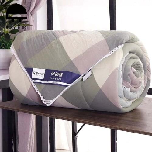 New Home Textiles Washed Cotton Winter Plaid Quilt Thick Warm Duvet Insert Autumn Winter Blankets Bed Spreads Duvets Comforters