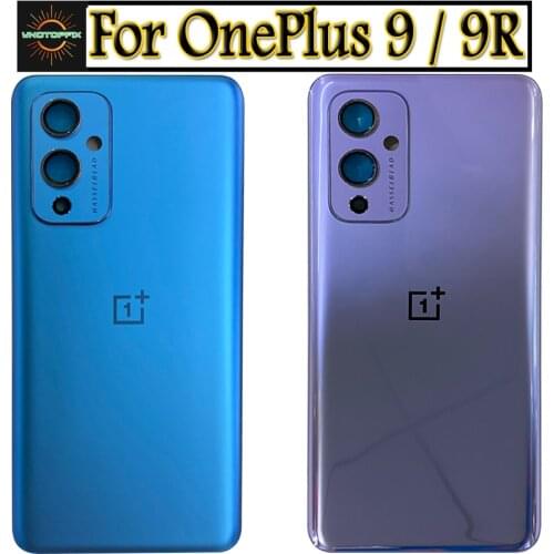 Original New For OnePlus 9 Back Battery Cover Door Rear Glass For Oneplus 9R Battery Cover 1+9R Back Cover Case with Glue