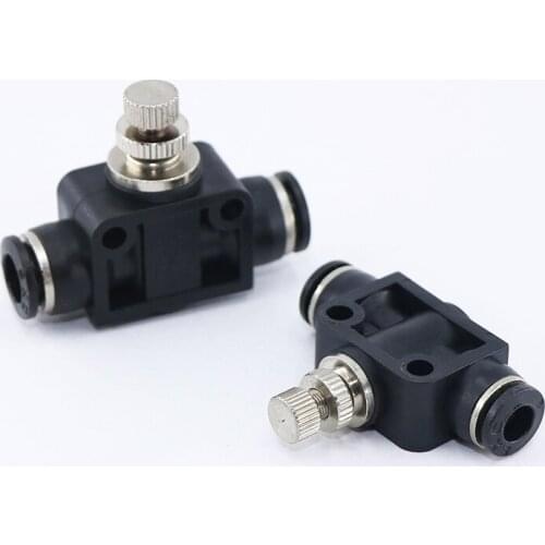 Black LSA series Pneumatic connector quick connector pipe type throttle valve for 4/6/8/10/12 mm