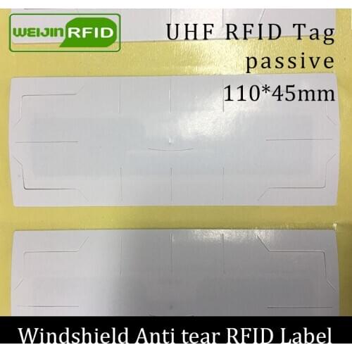 RFID tag UHF sticker vehicle windshield EPC 6C 915m 868m 860-960M Alien Higgs3 anti-tear adhensive passive printable RFID label
