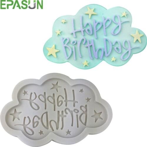 New Happy Birthdays Shape Silicone Soap Mold DIY for Chocolate Form Fondant Soap Moulds Cake Decorating Handmade Soap Making