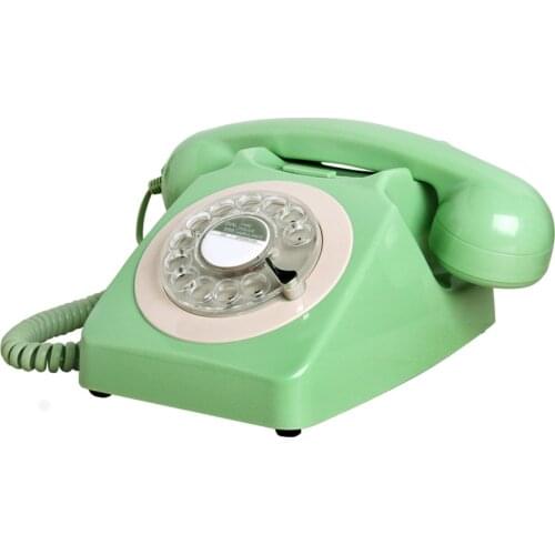 Vintage Style Corded Phone Landline Phone Retro Old Fashioned Rotary Dial Home Telephone with Mechanical & Electronic Ringtone