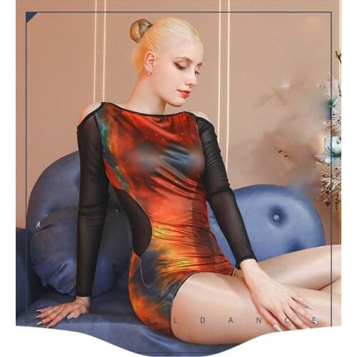 Aerial Dance Tops Suit Yoga Dance Suit One-piece Fitness One-piece Deance wear Latin Bodysuit Top 795DL