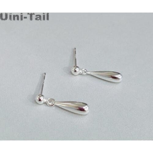 Uini-Tail selling new 925 sterling silver drop-shaped short earrings simple and compact temperament sweet smooth high quality