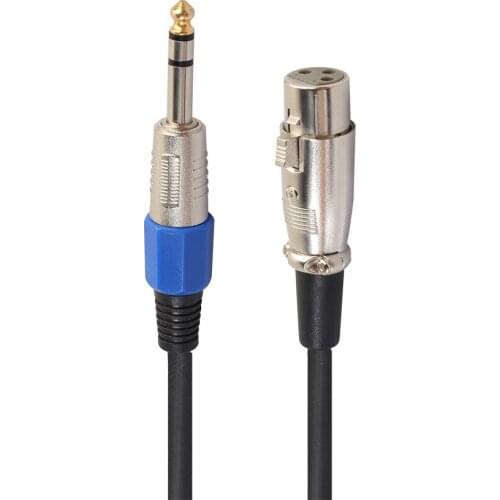 High quality 6.35mm male plug to 3 pin XLR F female Cable, 6.35mm TRS Stereo Jack TO XLR Balanced MIC Microphone Cable
