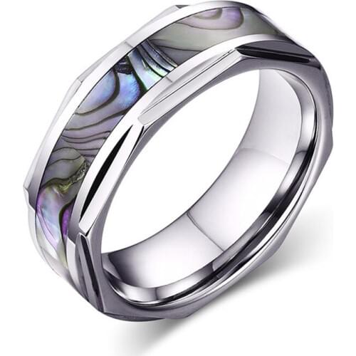 High Quality Cool Shell Men Wedding Ring Tungsten Carbide Ring Male Jewelry