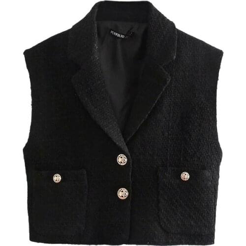 Womens Blazers Vest Suits Blacks Coats ins Elegant Sets Female Sleeveless Office Formal Workwear Outfit Spring Casual trf