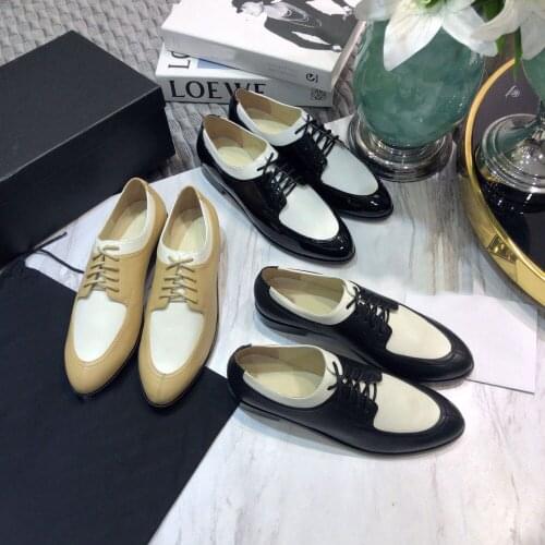 Hot Sell Womens Flats Lace-up Genuine Leather Womens Shoes Mixed Colors New Fashion Designer Shoes Pointed Toe Casual Shoes
