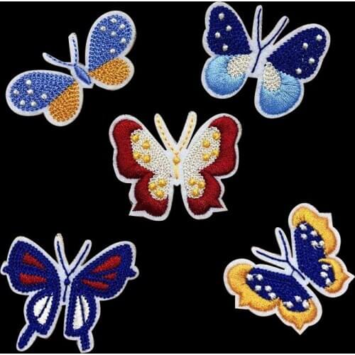 Fine 1Pcs Butterfly Embroidery Badges Heat Transfers Iron On Sew On Patches for DIY T-shirt Clothes Stickers Decor Appliques